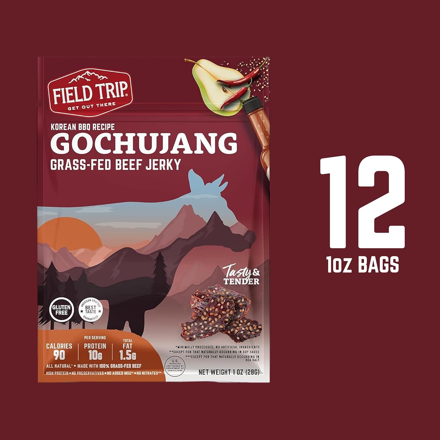 Gochujang Korean BBQ Beef Jerky 1.0oz (12ct)