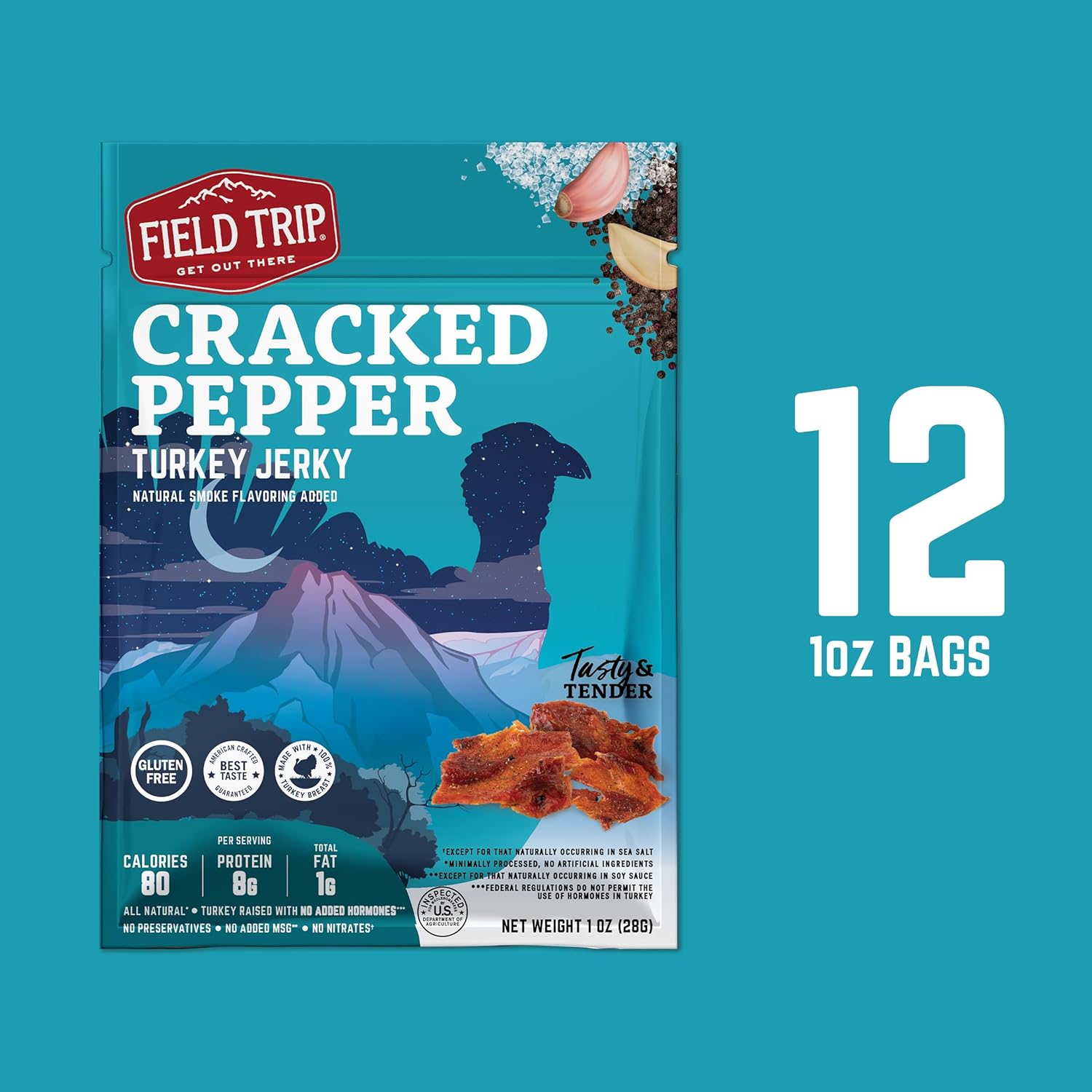 Cracked Pepper Turkey Jerky 1.0oz (12ct)