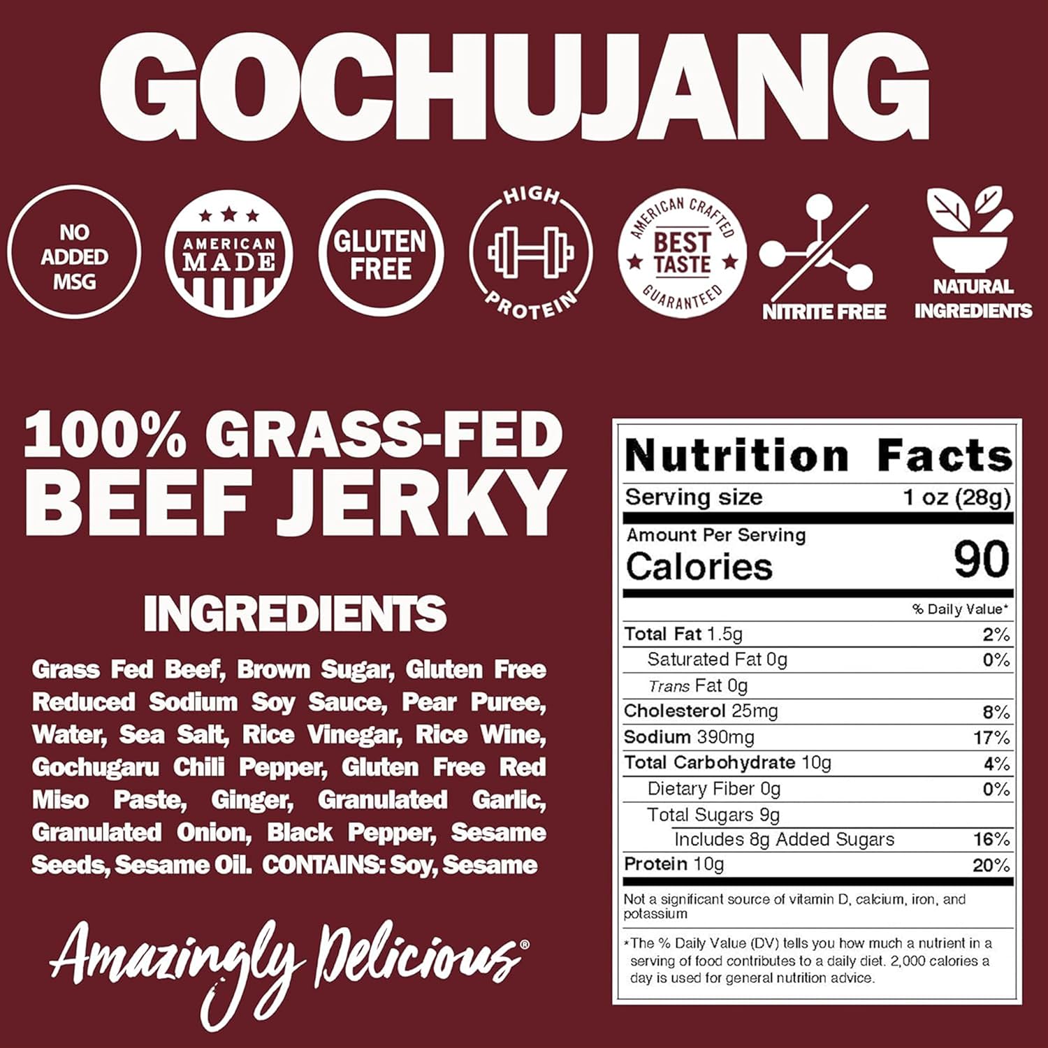 Gochujang Korean BBQ Beef Jerky 1.0oz (12ct)