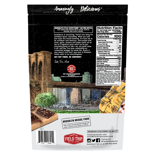 Brooklyn Everything Bagel Seasoned Beef Jerky 12oz
