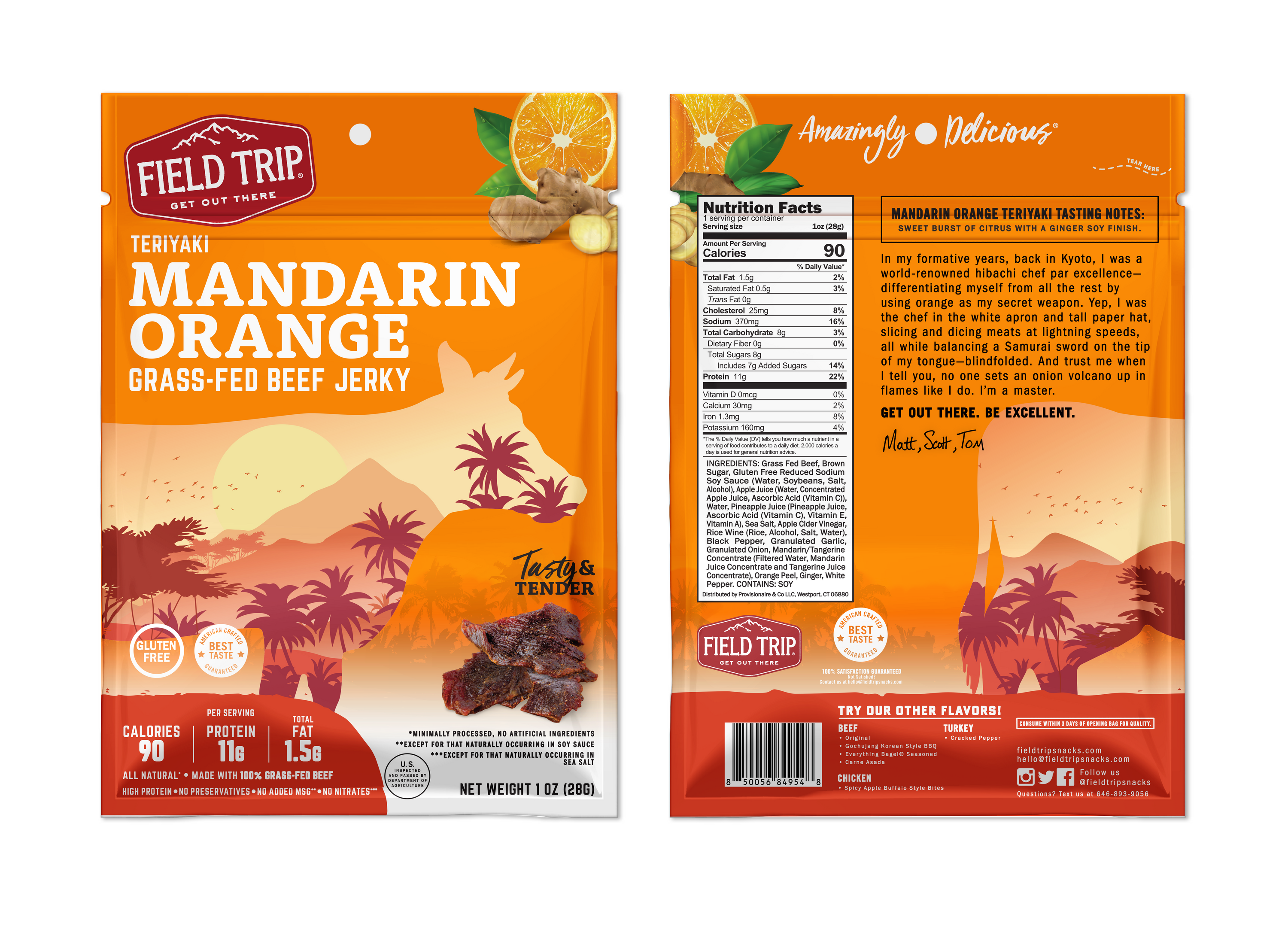 Mandarin Orange Teriyaki Beef Jerky 1.0oz (12ct)